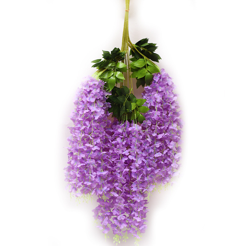 Artificial Flower Indoor Ceiling Decoration Fake Flower for Wedding Corridor Hanging Plastic the Flowers Artificial Plant Wisteria Flower Rattan