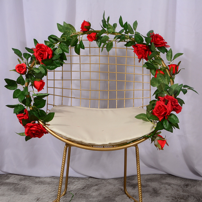 Artificial Rose Vine Fake Flower Rattan Air Conditioning Pipe Hiding Living Room Ceiling Decoration Plastic Vine Twining Plants Artificial Rose Vine Fake Flower Rattan Air Conditioning Pipe Hiding Living Room Ceiling Decoration Plastic Vine Twining Plants