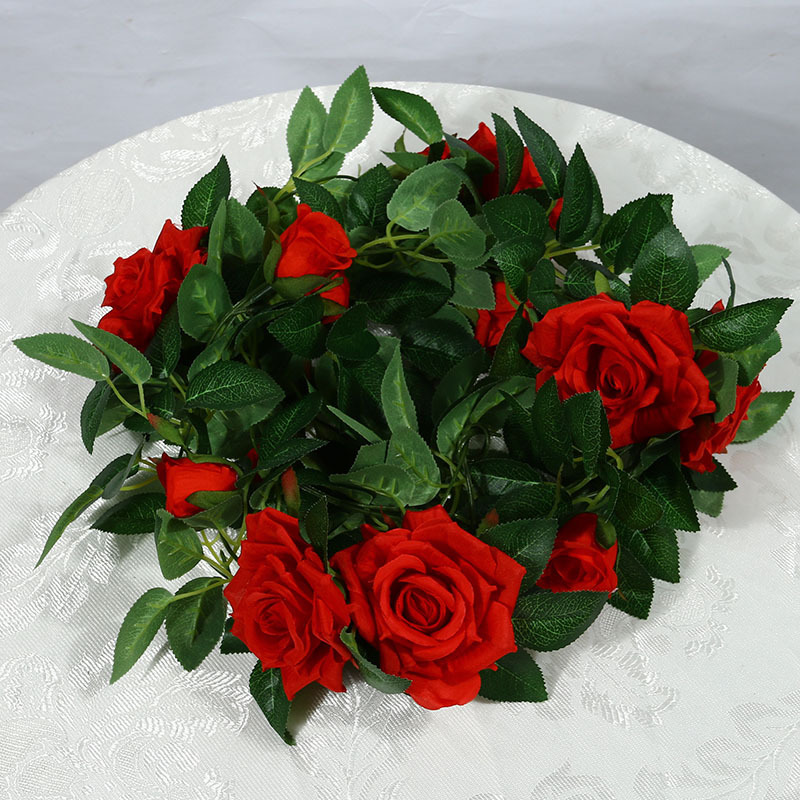 Artificial Rose Vine Fake Flower Rattan Air Conditioning Pipe Hiding Living Room Ceiling Decoration Plastic Vine Twining Plants Artificial Rose Vine Fake Flower Rattan Air Conditioning Pipe Hiding Living Room Ceiling Decoration Plastic Vine Twining Plants