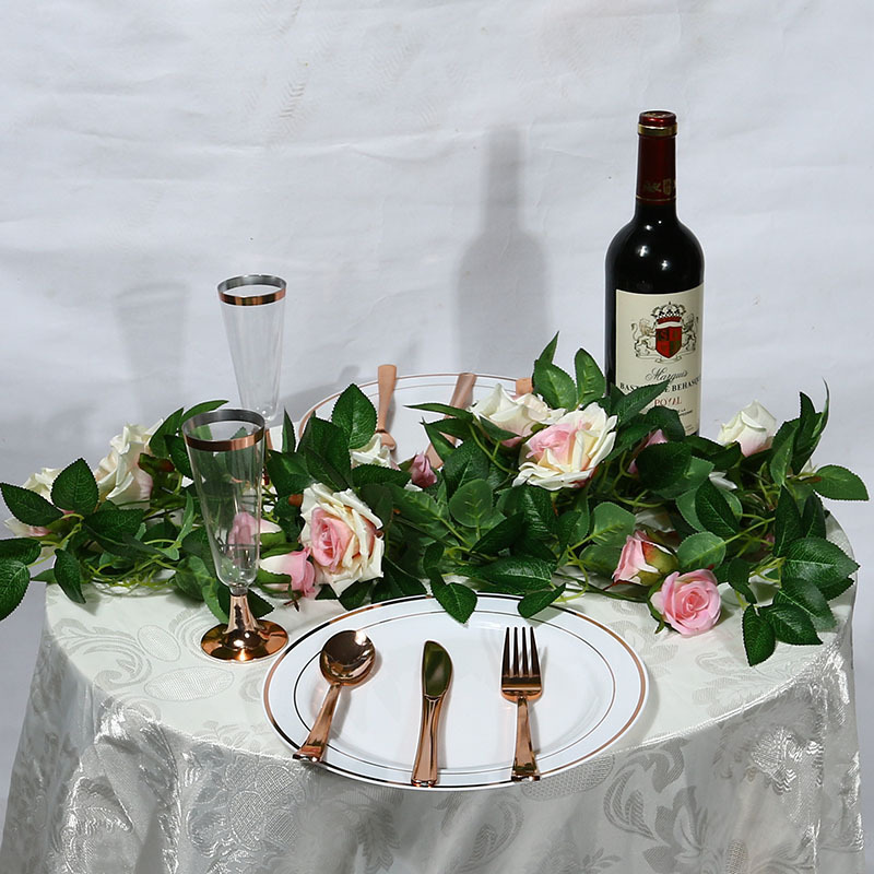 Artificial Rose Vine Fake Flower Rattan Air Conditioning Pipe Hiding Living Room Ceiling Decoration Plastic Vine Twining Plants Artificial Rose Vine Fake Flower Rattan Air Conditioning Pipe Hiding Living Room Ceiling Decoration Plastic Vine Twining Plants