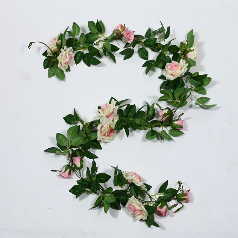 Artificial Rose Vine Fake Flower Rattan Air Conditioning Pipe Hiding Living Room Ceiling Decoration Plastic Vine Twining Plants Artificial Rose Vine Fake Flower Rattan Air Conditioning Pipe Hiding Living Room Ceiling Decoration Plastic Vine Twining Plants