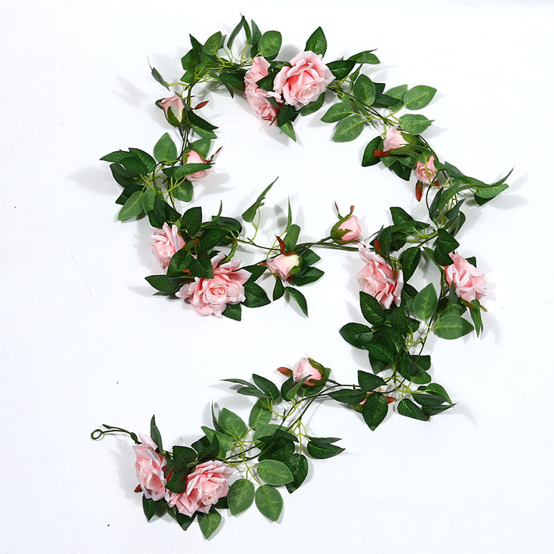 Artificial Rose Vine Fake Flower Rattan Air Conditioning Pipe Hiding Living Room Ceiling Decoration Plastic Vine Twining Plants Artificial Rose Vine Fake Flower Rattan Air Conditioning Pipe Hiding Living Room Ceiling Decoration Plastic Vine Twining Plants