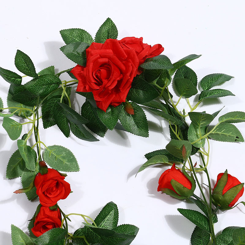 Artificial Rose Vine Fake Flower Rattan Air Conditioning Pipe Hiding Living Room Ceiling Decoration Plastic Vine Twining Plants Artificial Rose Vine Fake Flower Rattan Air Conditioning Pipe Hiding Living Room Ceiling Decoration Plastic Vine Twining Plants
