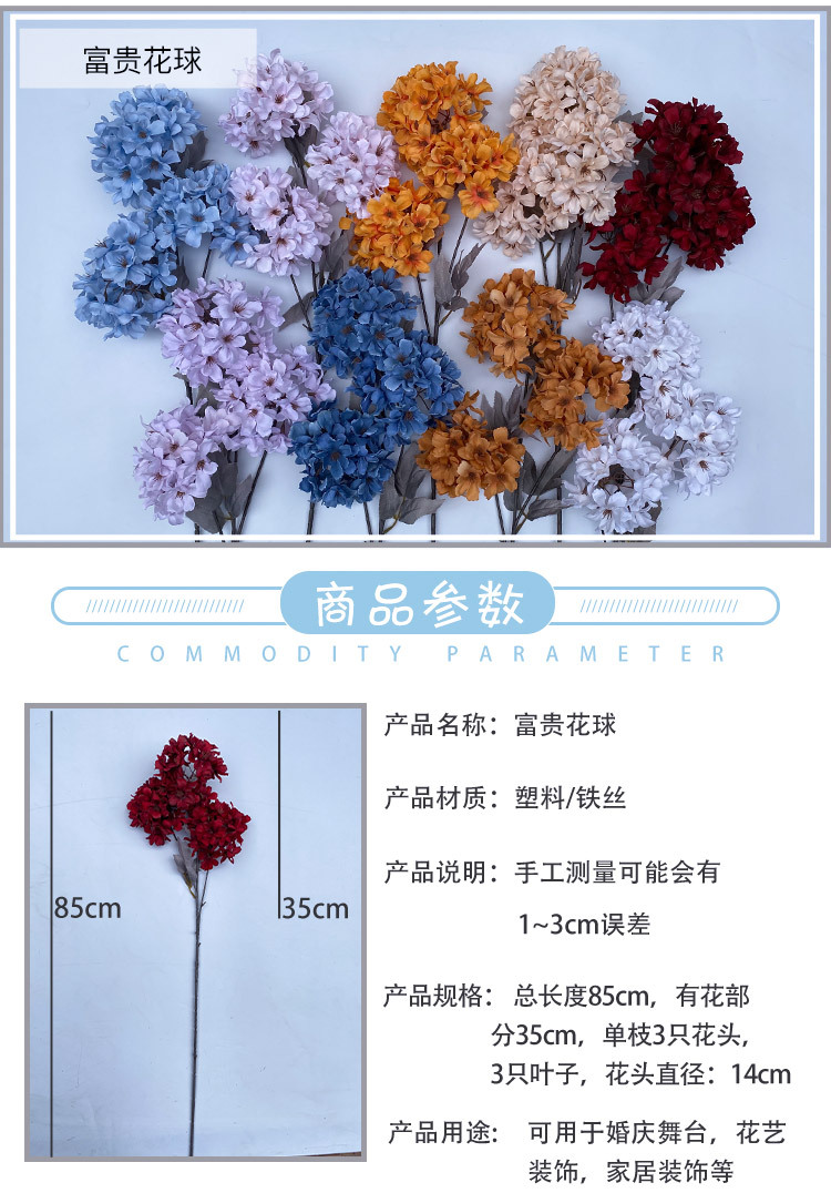 Simulation Fugui Floral Ball Wedding Ceiling Decorative Fake Flower Road Lead Flower Home Flower Arrangement Window Art Gallery Hydrangea