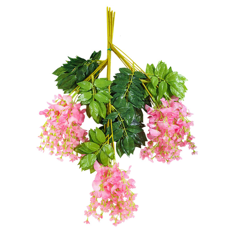 Artificial Wisteria Ceiling Wedding Corridor Ornamental Flower Artificial Flowers Simulation Tofu Pudding the Flowers Indoor Green Leaf and Fake Flower