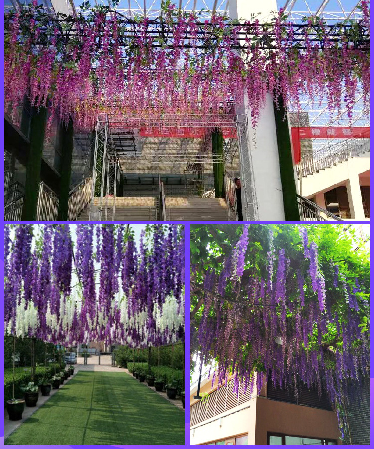 Artificial Wisteria Ceiling Wedding Corridor Ornamental Flower Artificial Flowers Simulation Tofu Pudding the Flowers Indoor Green Leaf and Fake Flower Artificial Wisteria Ceiling Wedding Corridor Ornamental Flower Artificial Flowers Simulation Tofu Pudding the Flowers Indoor Green Leaf and Fake Flower