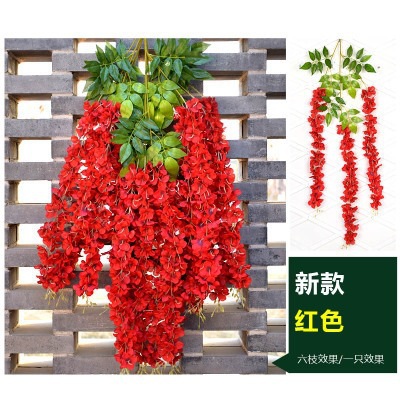Artificial Wisteria Bean Flower String Wedding Celebration Decoration Plastic Flowers HANAFUJI Rattan Ceiling Hanging HANAFUJI Violet Fake Flower Vine HANAFUJI Vine
