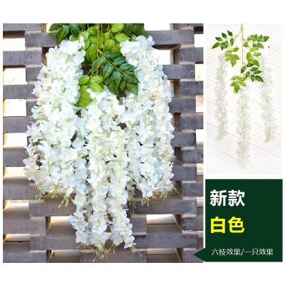 Artificial Wisteria Bean Flower String Wedding Celebration Decoration Plastic Flowers HANAFUJI Rattan Ceiling Hanging HANAFUJI Violet Fake Flower Vine HANAFUJI Vine