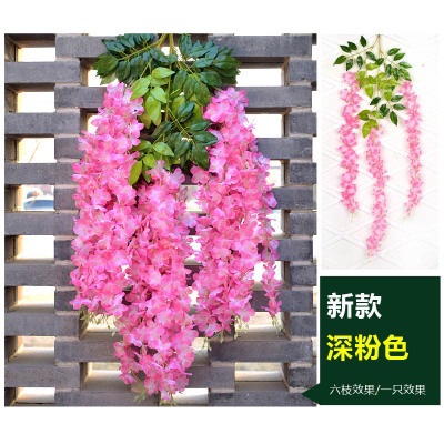 Artificial Wisteria Bean Flower String Wedding Celebration Decoration Plastic Flowers HANAFUJI Rattan Ceiling Hanging HANAFUJI Violet Fake Flower Vine HANAFUJI Vine