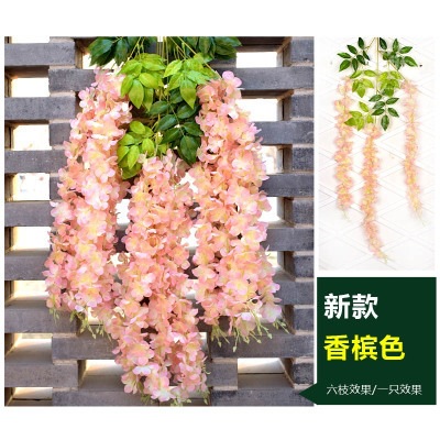 Artificial Wisteria Bean Flower String Wedding Celebration Decoration Plastic Flowers HANAFUJI Rattan Ceiling Hanging HANAFUJI Violet Fake Flower Vine HANAFUJI Vine