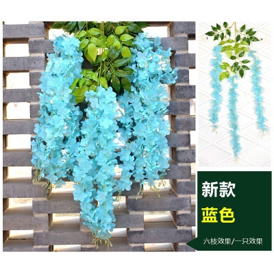 Artificial Wisteria Bean Flower String Wedding Celebration Decoration Plastic Flowers HANAFUJI Rattan Ceiling Hanging HANAFUJI Violet Fake Flower Vine HANAFUJI Vine