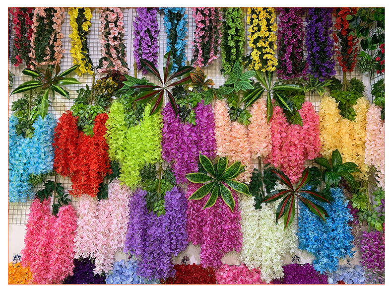 Artificial Wisteria 12 Orchid Strings Wedding Home Furnishing Decorative Fake Flower Ceiling Violet Encryption Simulation Tofu Pudding