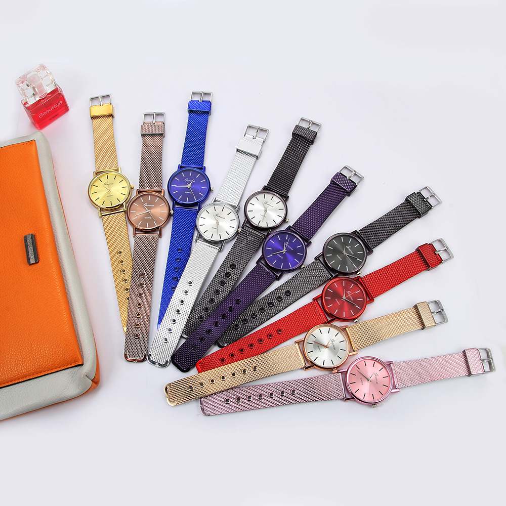 New AliExpress Men's Quartz Wrist Watch Couple Watch a Pair of Women's Watches Casual Fashion Mesh Strap Watch Ladies