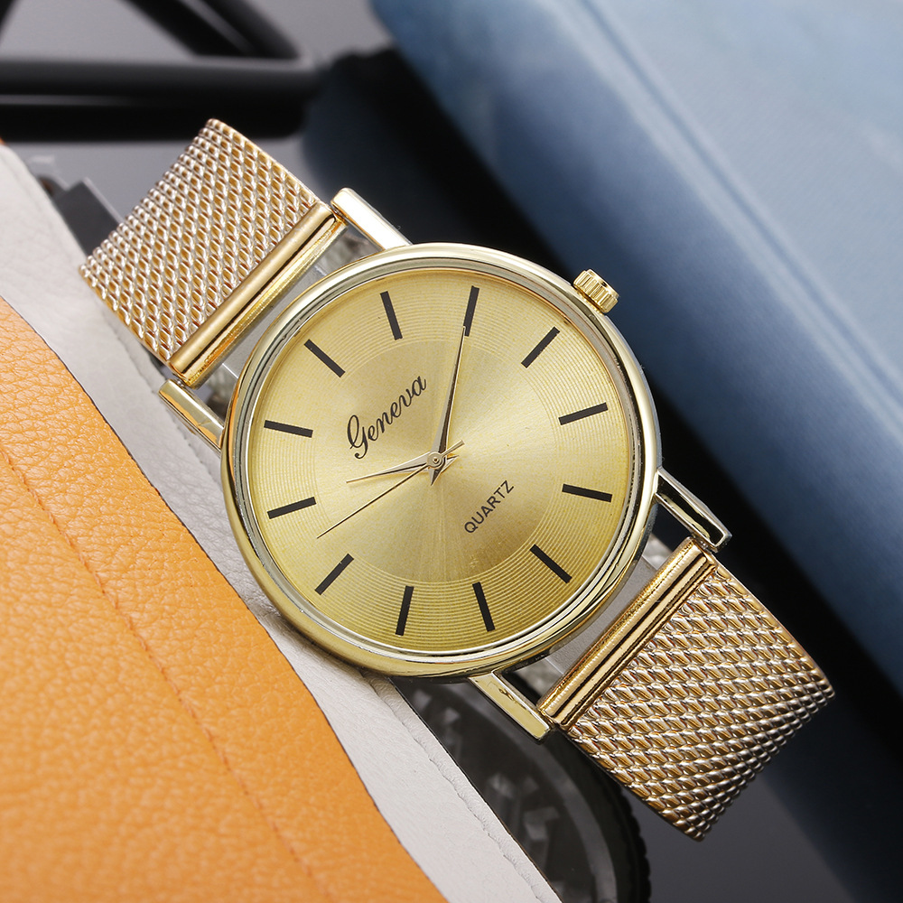 New AliExpress Men's Quartz Wrist Watch Couple Watch a Pair of Women's Watches Casual Fashion Mesh Strap Watch Ladies