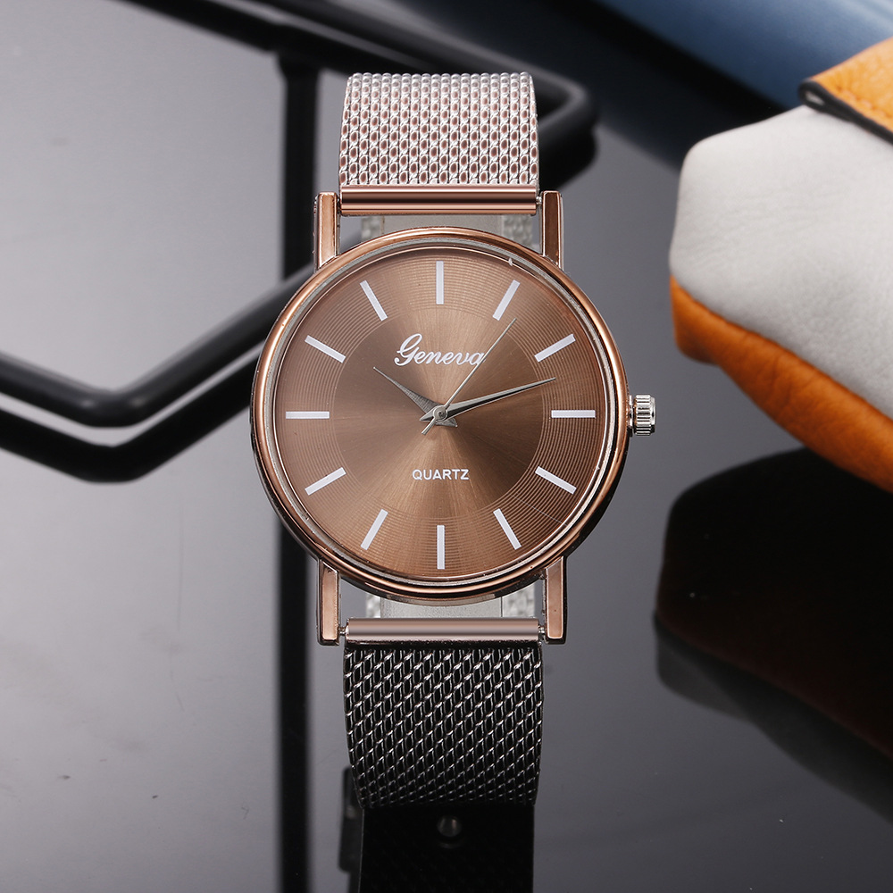 New AliExpress Men's Quartz Wrist Watch Couple Watch a Pair of Women's Watches Casual Fashion Mesh Strap Watch Ladies