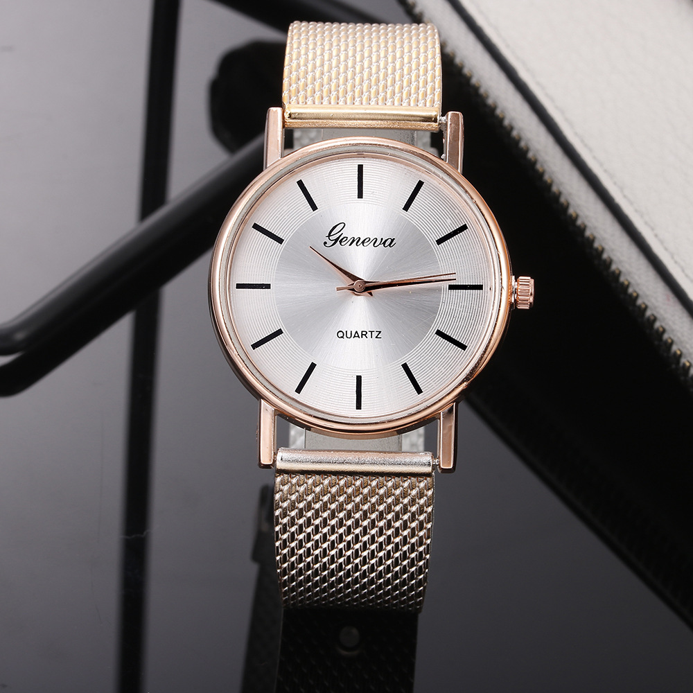 New AliExpress Men's Quartz Wrist Watch Couple Watch a Pair of Women's Watches Casual Fashion Mesh Strap Watch Ladies