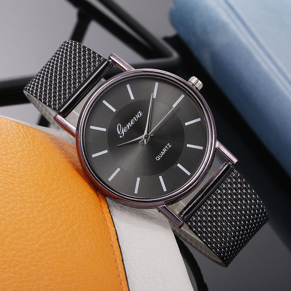 New AliExpress Men's Quartz Wrist Watch Couple Watch a Pair of Women's Watches Casual Fashion Mesh Strap Watch Ladies