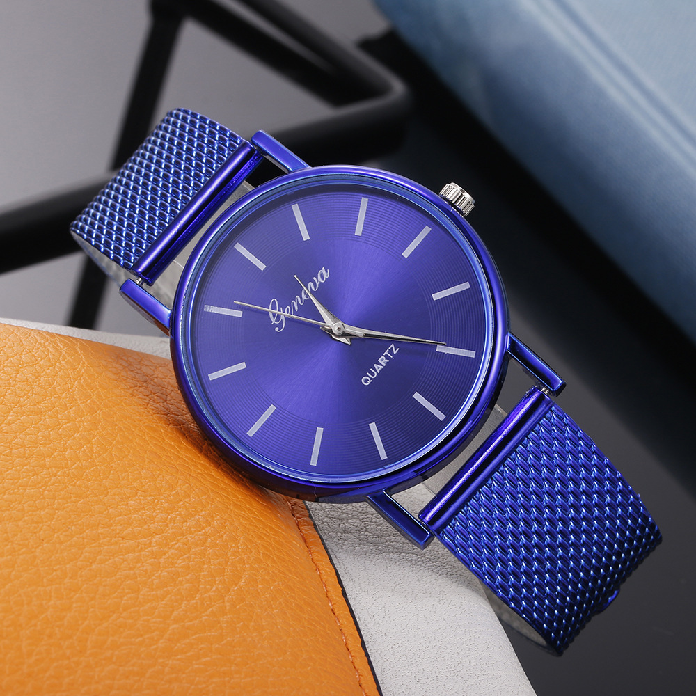New AliExpress Men's Quartz Wrist Watch Couple Watch a Pair of Women's Watches Casual Fashion Mesh Strap Watch Ladies