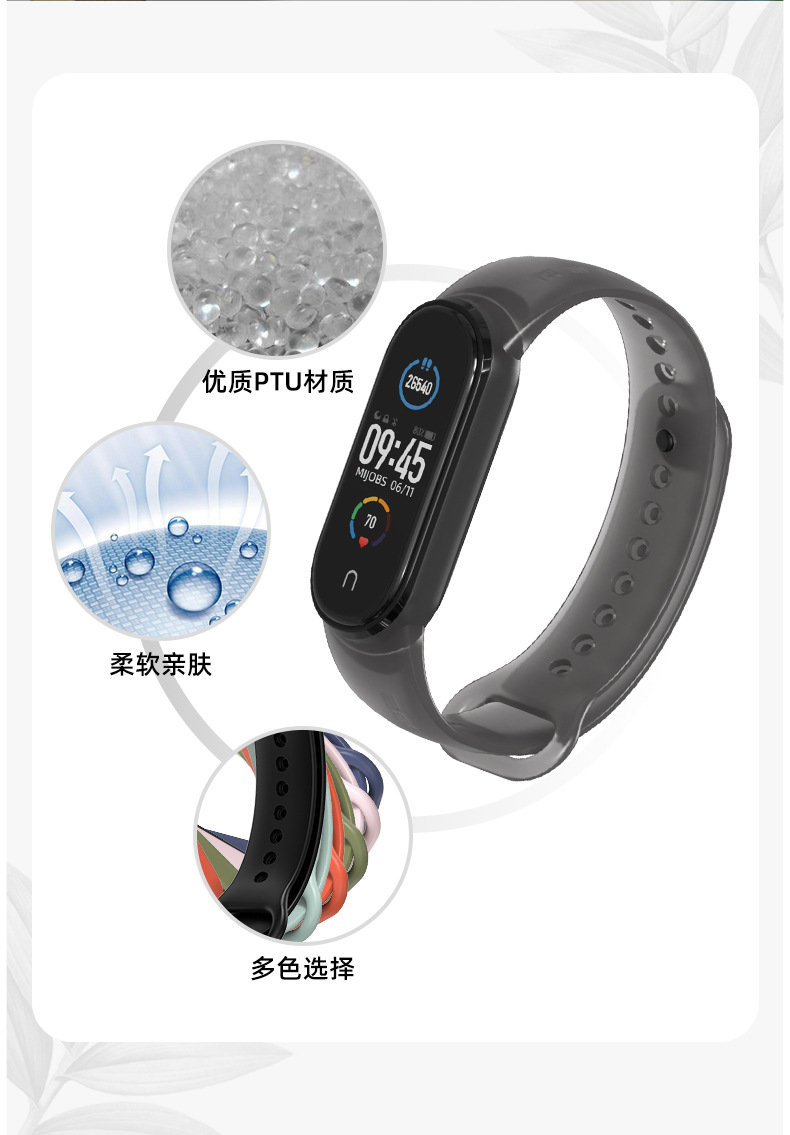Xiaomi Bracelet 5 Strap TPU Silicone Replacement Strap Color Celebrity Inspired Transparent Color Bracelet Wrist Strap Xiaomi Bracelet 5 Strap TPU Silicone Replacement Strap Color Celebrity Inspired Transparent Color Bracelet Wrist Strap