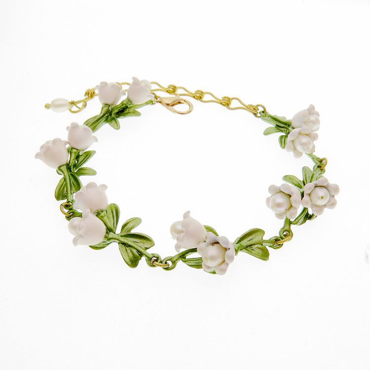 European and American Jewelry AliExpress Green Paint Freshwater Pearl Valley Lily Leaves Anchor Same Style Female Bracelet Wrist Ring European and American Jewelry AliExpress Green Paint Freshwater Pearl Valley Lily Leaves Anchor Same Style Female Bracelet Wrist Ring