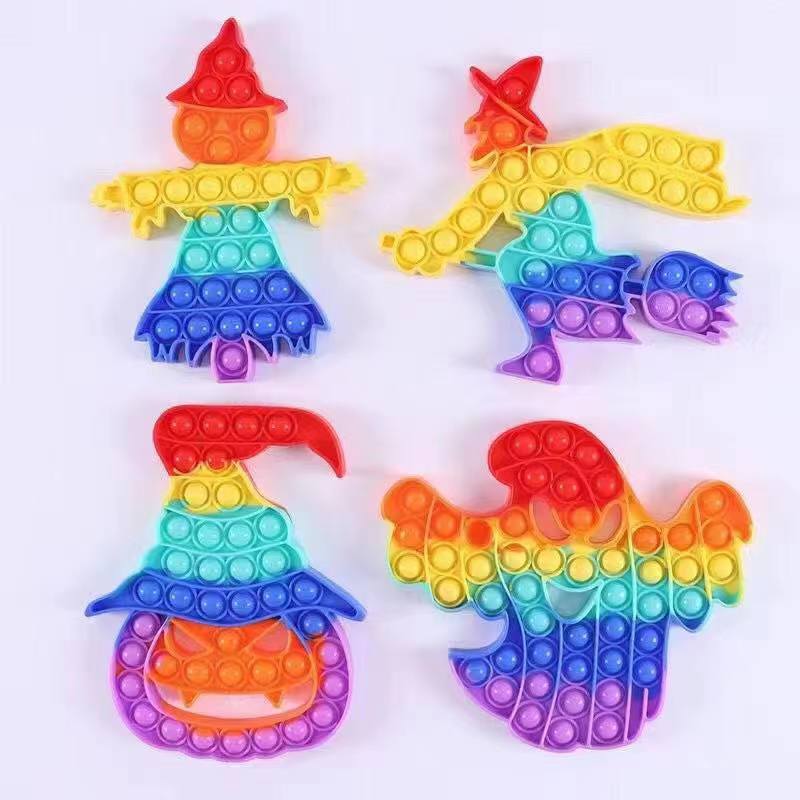 New Christmas Series Deratization Pioneer Toy Christmas Tree Hat Gloves Pressing Bubble Educational Silicone Toy