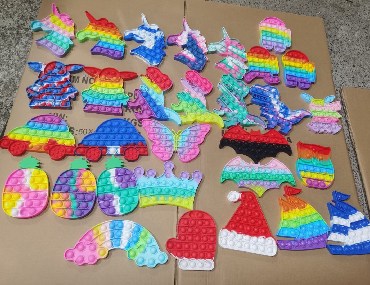 New Christmas Series Deratization Pioneer Toy Christmas Tree Hat Gloves Pressing Bubble Educational Silicone Toy