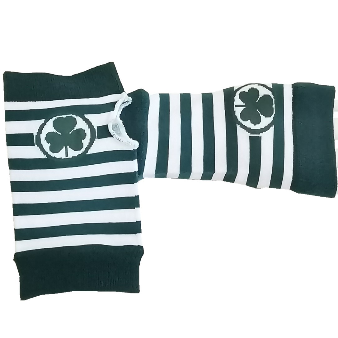 Amazon Spot Irish Day St. Patrick's Day Clover Gloves Green & White Stripes Party Short Gloves