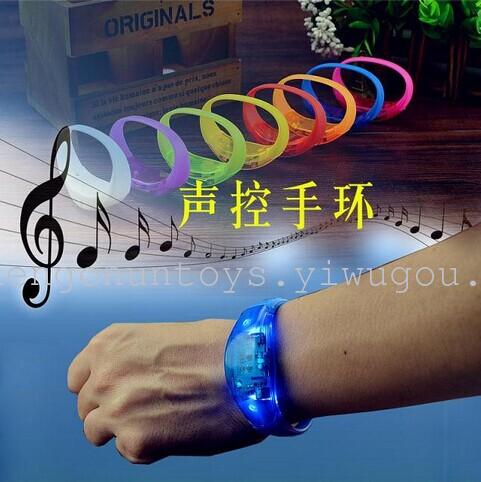 Glowing LED acoustic remote sensing bracelets silicone wrist bracelet shock detector