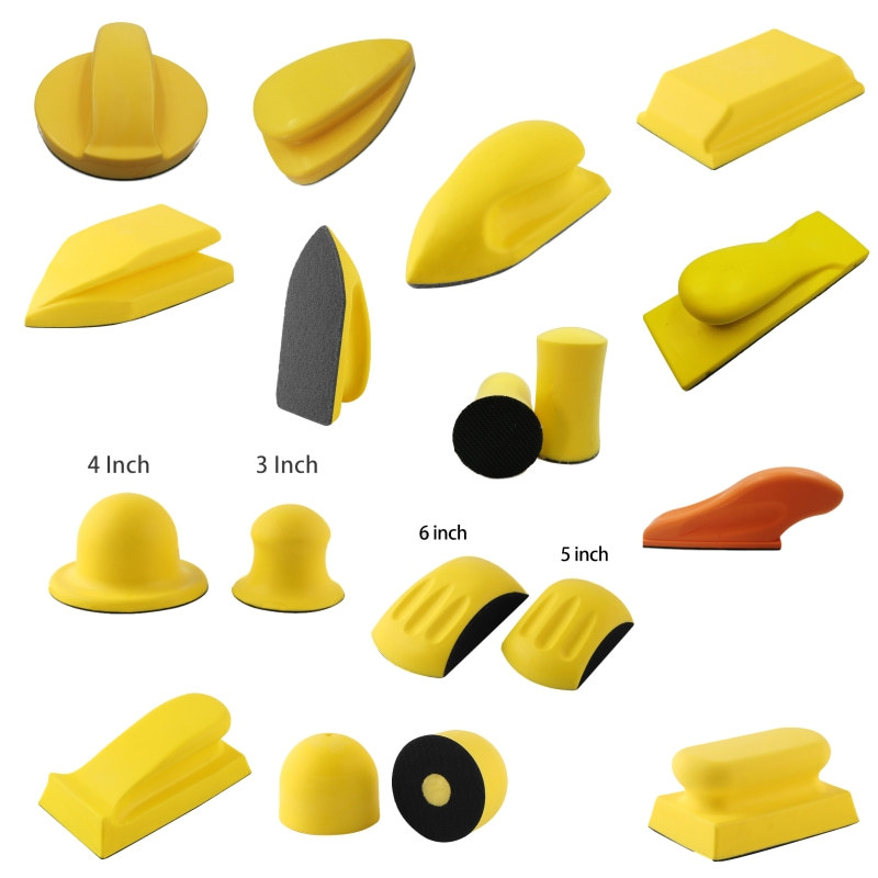 100mm Wrist Splint Hand Grinding Disc Manual Grinding Disc SelfAdhesive Disc PU Foam Cylindrical Yellow Polishing Disk