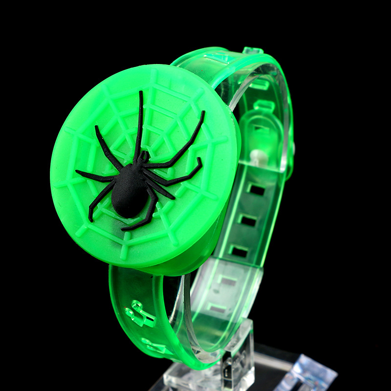 Halloween ghost festival LED flash ring toy cartoon pumpkin skull wrist band music light toy