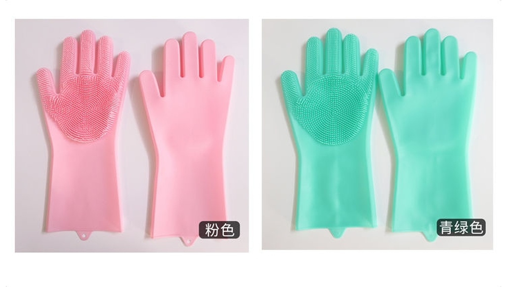 Silicone dishwashing gloves female household cleaning to use waterproof kitchen magic cleaning artefact thin durable model of anti - hot housework