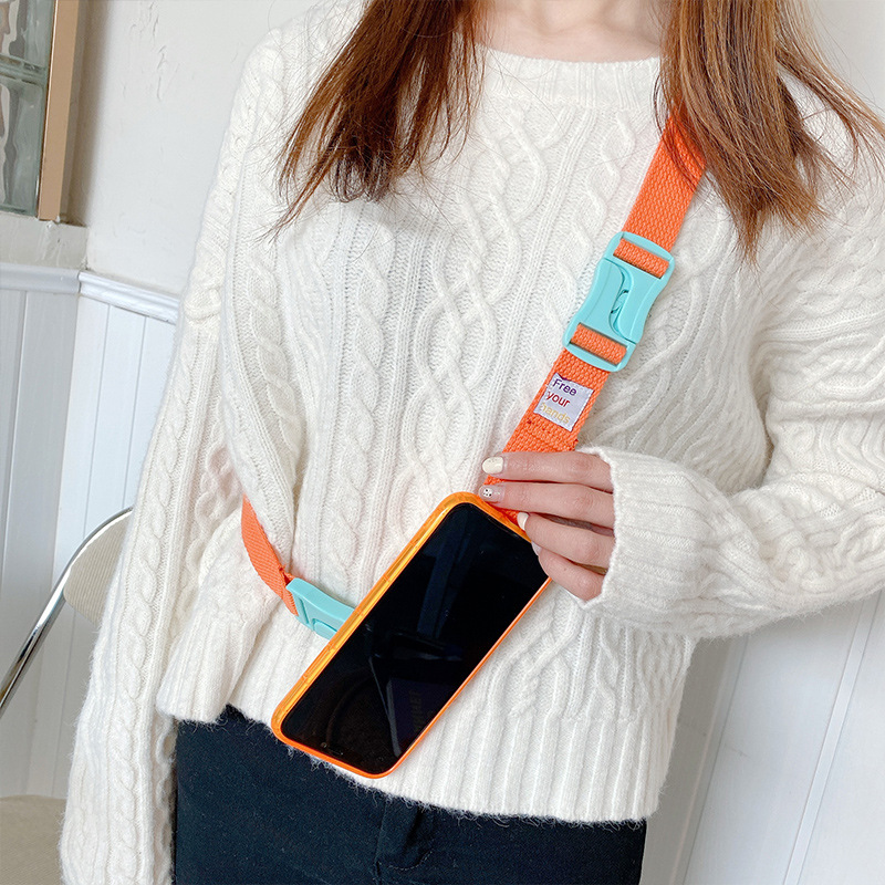 Wrist Strap Mobile Phone Case Iphone12 Phone Case Protective Cover Outdoor Crossbody Strap Wrist Strap Shell for Apple 11