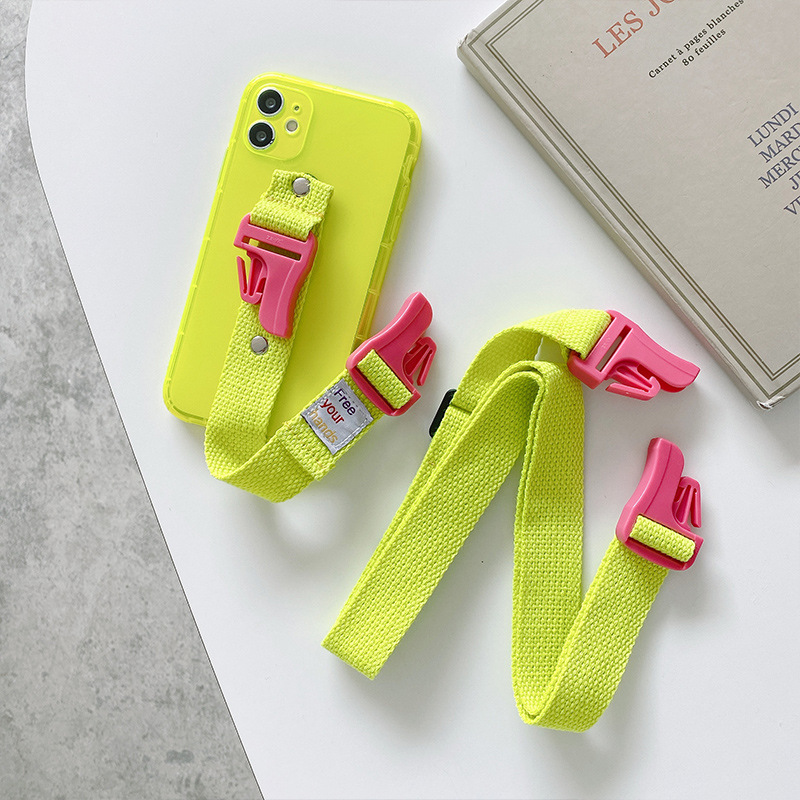 Wrist Strap Mobile Phone Case Iphone12 Phone Case Protective Cover Outdoor Crossbody Strap Wrist Strap Shell for Apple 11