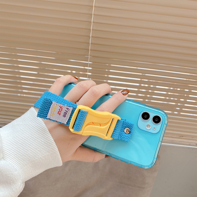 Wrist Strap Mobile Phone Case Iphone12 Phone Case Protective Cover Outdoor Crossbody Strap Wrist Strap Shell for Apple 11