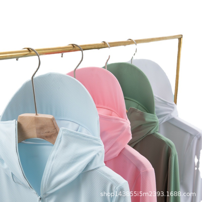 Factory Wholesale UPF50 + Couple Outdoor Summer Sun Protective Clothes UV Protection Hooded Detachable Hat Brim Wind Shield