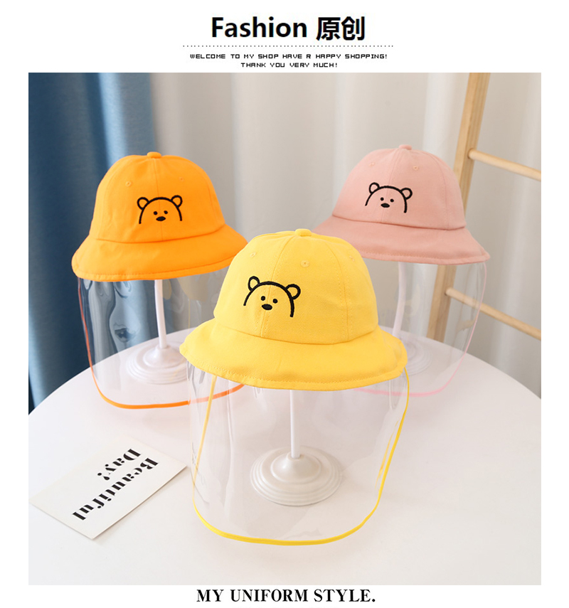  Spring and Autumn Thin Men and Women Baby Detachable Epidemic Prevention Bucket Hat Children's Mask Face Cover 