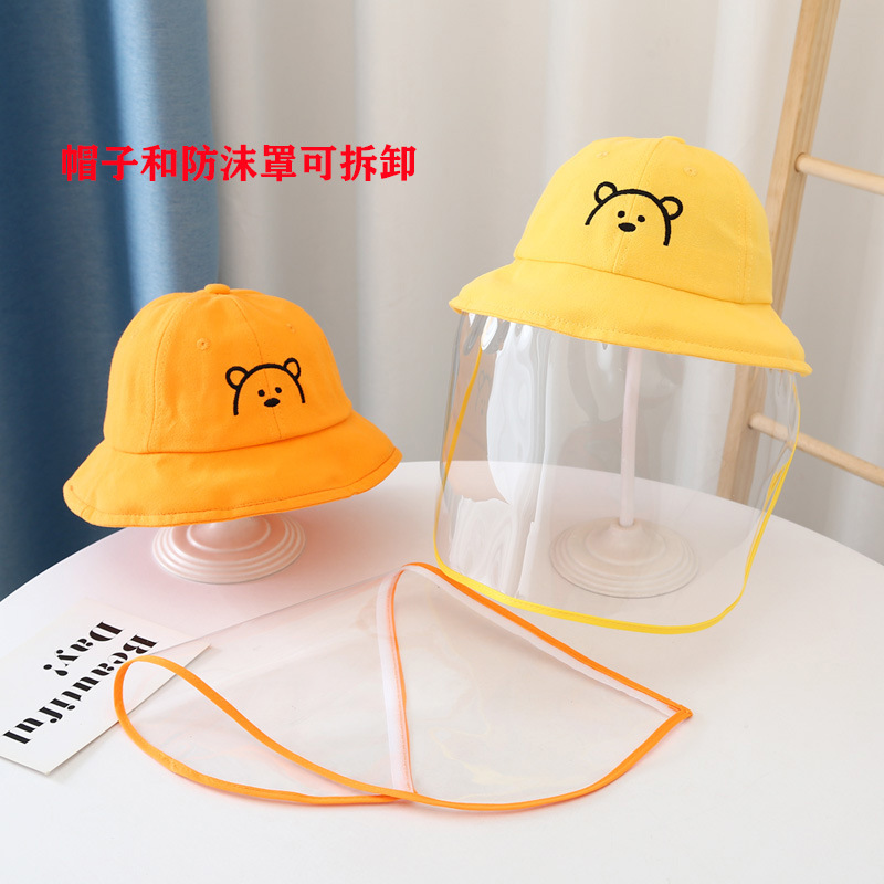  Spring and Autumn Thin Men and Women Baby Detachable Epidemic Prevention Bucket Hat Children&#039;s Mask Face Cover 