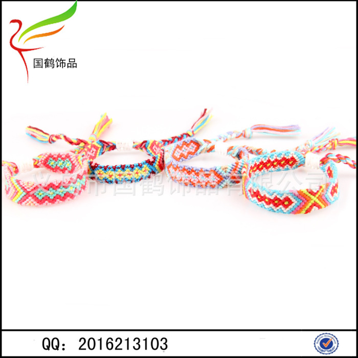 Color cotton wrist strap Nepal hand woven folk style Friendship Bracelet Color cotton wrist strap Nepal hand woven folk style Friendship Bracelet