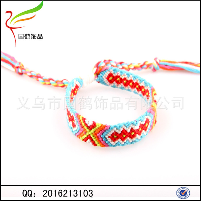 Color cotton wrist strap Nepal hand woven folk style Friendship Bracelet Color cotton wrist strap Nepal hand woven folk style Friendship Bracelet