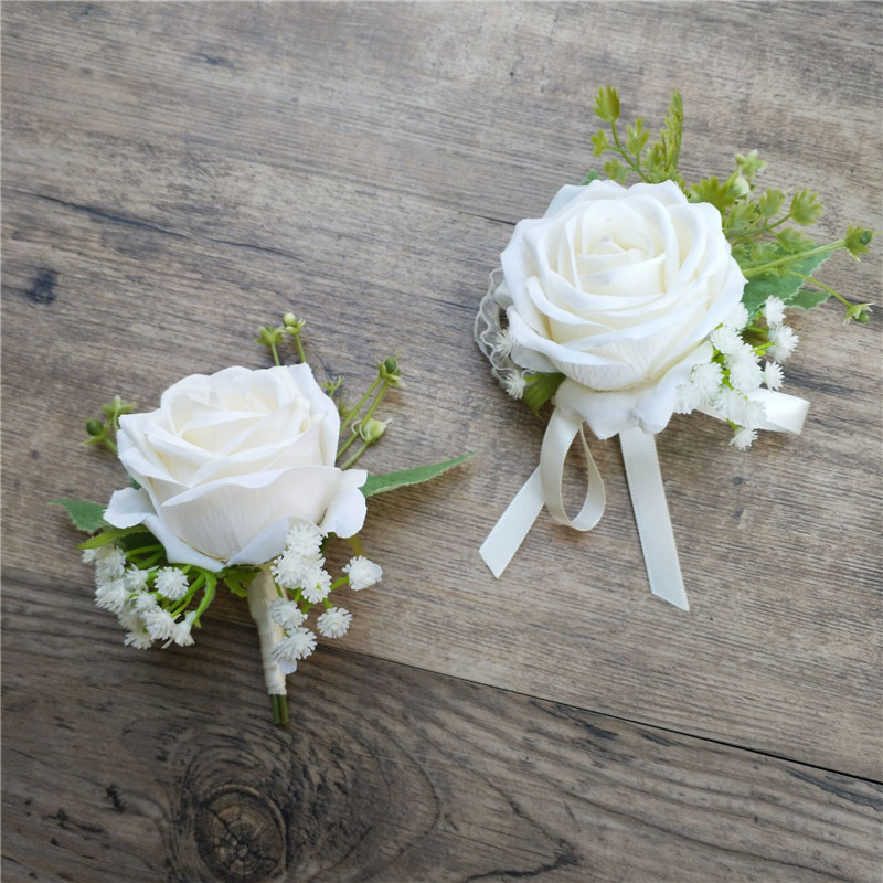 Bride and Groom Brooch Pin Corsage Banquet Pin AliExpress Amazon Bridal Bouquet Wrist Flower Bridesmaid Best Man