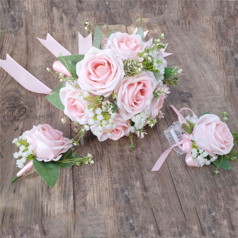 Bride and Groom Brooch Pin Corsage Banquet Pin AliExpress Amazon Bridal Bouquet Wrist Flower Bridesmaid Best Man