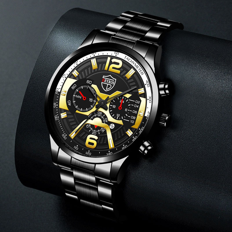 New Fashion Men's Stainless Steel Calendar Watch Business Quartz Watch Deyros Brand Wrist Watch in Stock New Fashion Men's Stainless Steel Calendar Watch Business Quartz Watch Deyros Brand Wrist Watch in Stock