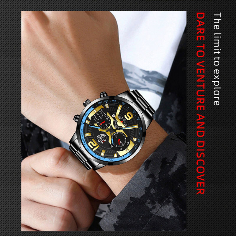 New Fashion Men's Stainless Steel Calendar Watch Business Quartz Watch Deyros Brand Wrist Watch in Stock New Fashion Men's Stainless Steel Calendar Watch Business Quartz Watch Deyros Brand Wrist Watch in Stock