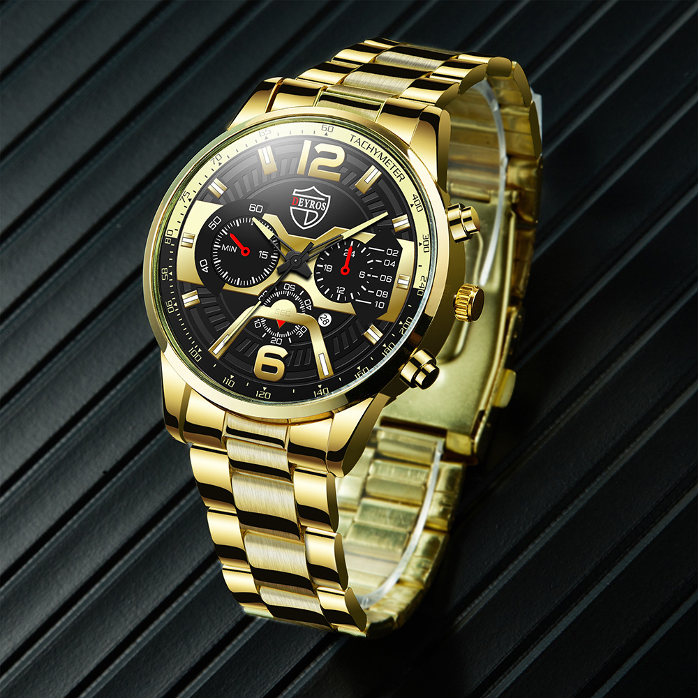 New Fashion Men's Stainless Steel Calendar Watch Business Quartz Watch Deyros Brand Wrist Watch in Stock New Fashion Men's Stainless Steel Calendar Watch Business Quartz Watch Deyros Brand Wrist Watch in Stock