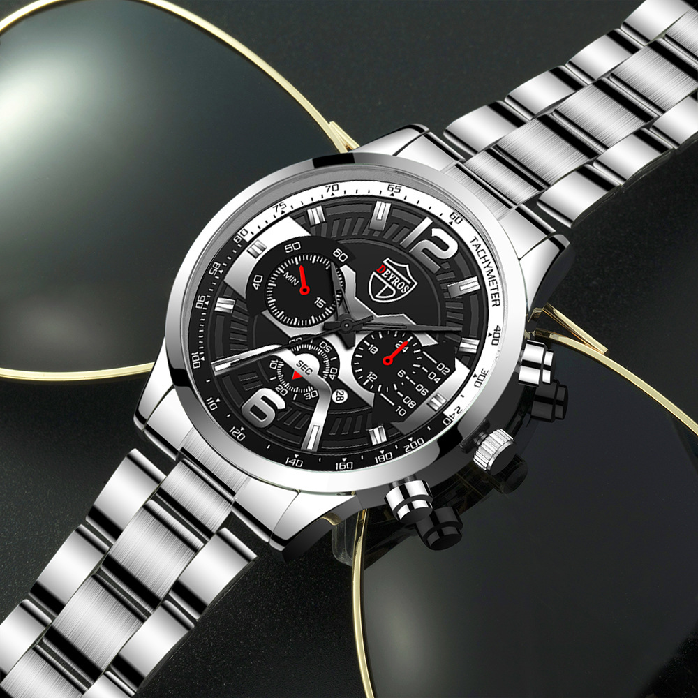 New Fashion Men's Stainless Steel Calendar Watch Business Quartz Watch Deyros Brand Wrist Watch in Stock New Fashion Men's Stainless Steel Calendar Watch Business Quartz Watch Deyros Brand Wrist Watch in Stock