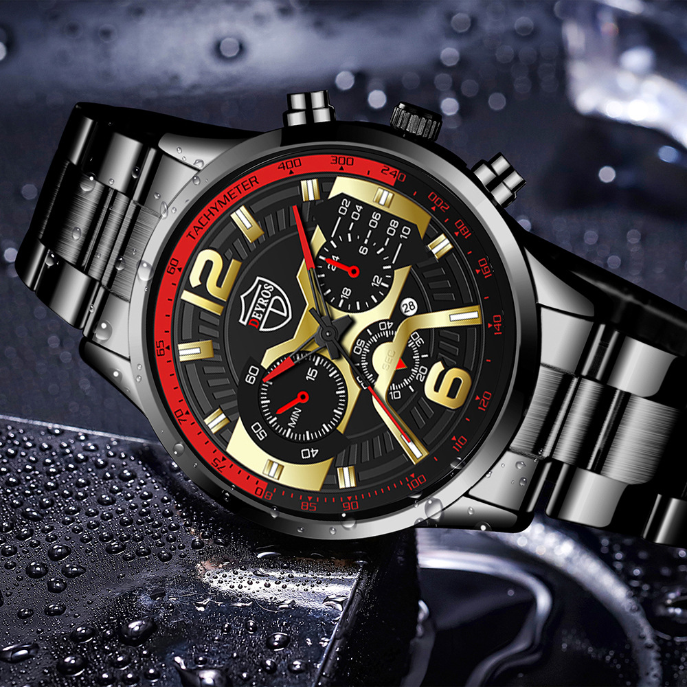 New Fashion Men's Stainless Steel Calendar Watch Business Quartz Watch Deyros Brand Wrist Watch in Stock New Fashion Men's Stainless Steel Calendar Watch Business Quartz Watch Deyros Brand Wrist Watch in Stock