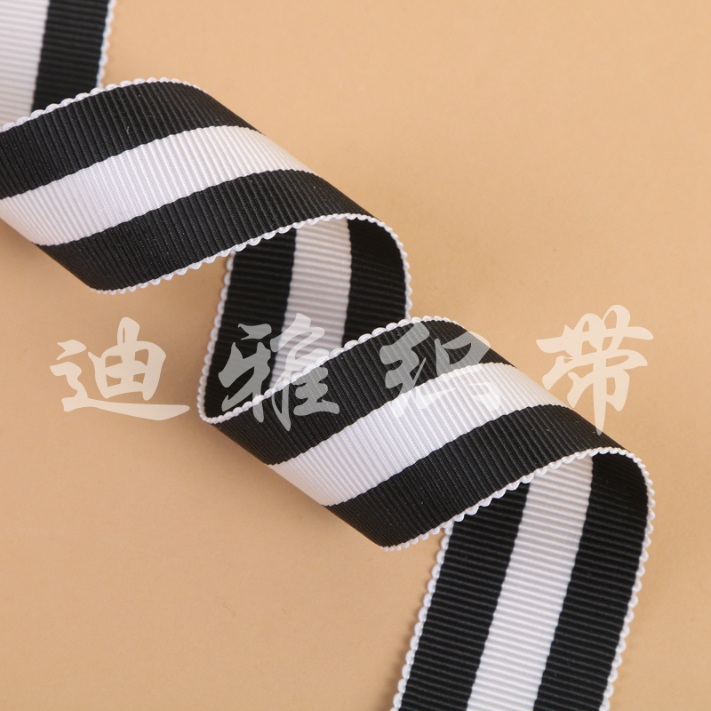 Black and white black polyester hat ribbon thread yarns with high quality clothing accessories.