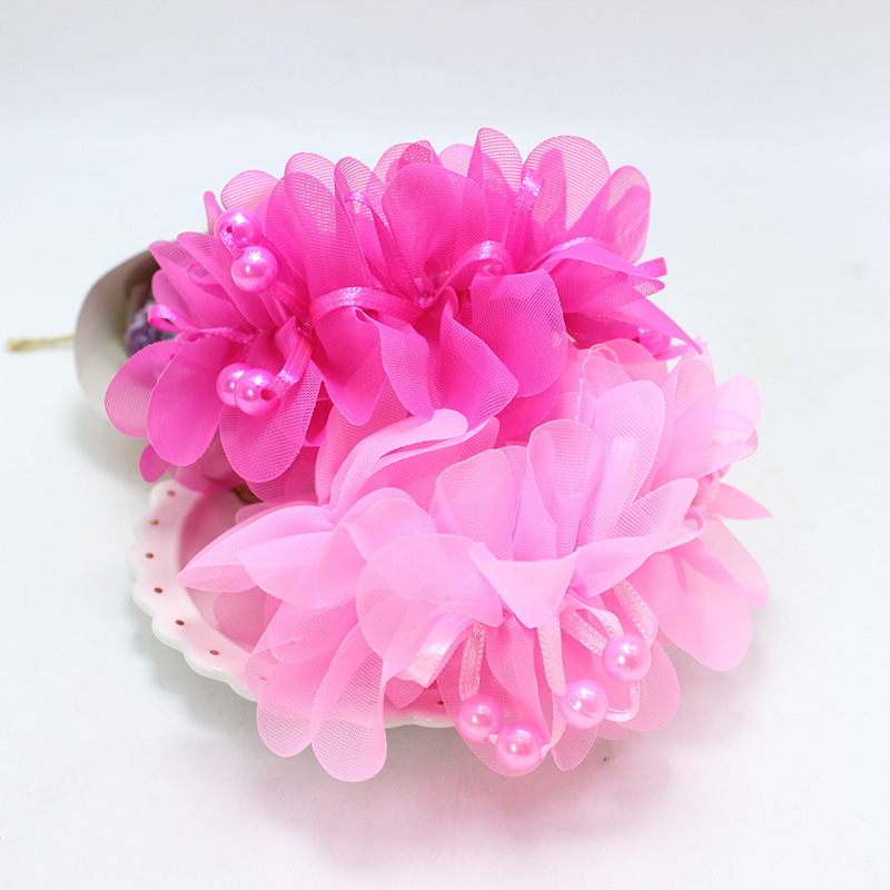 Cute Princess Pearl Yarn Hair Ring Student Performance Wrist Flower Hair Accessories Girls Updo Flower Hair Rope Wholesale