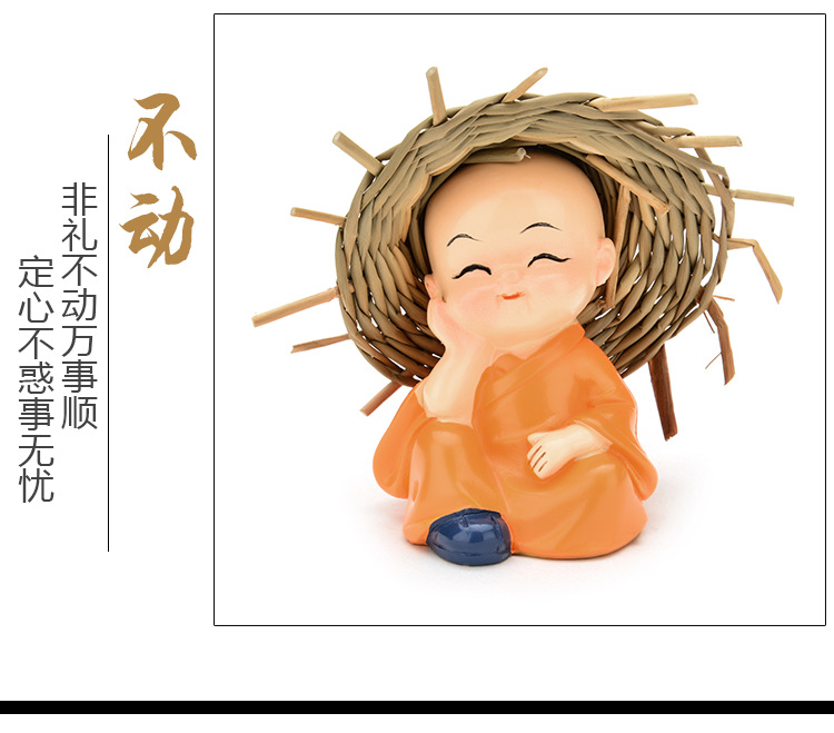 Car Decoration 4 Sets Price Four No Straw Hat Monk Car Kung Fu Little Monk Resin