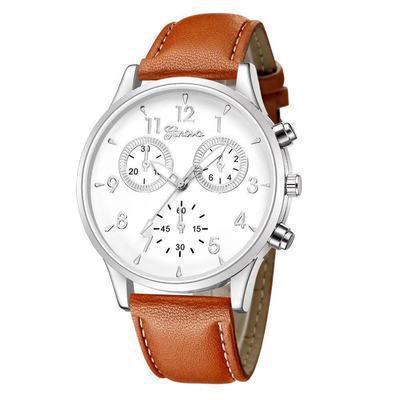 Douyin Online Influencer Geneva Gift Men &#039;S Watch Simple Business Men &#039;S Watch Foreign Trade Fake Three-Eye Belt Women &#039;S Wrist Watch